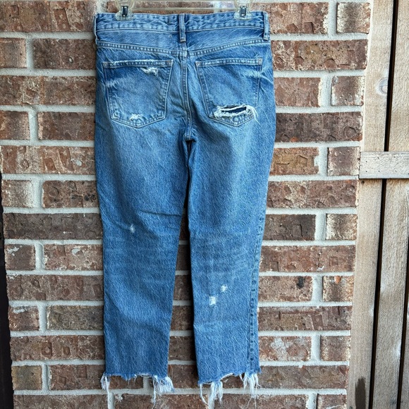 We The Free People Button Fly Raw Hem Distressed Skinny Jeans - Picture 5 of 8